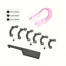 7件套硅胶鼻夹增高器 - 美鼻夹 - 鼻梁提拉塑形器，鼻部矫正器，鼻部提拉夹，美容配件，面部轮廓修饰，隐形塑形，耐用夹子，灵活设计，面部提拉工具，美容用户，自我护理必备，鼻子 - 彩色 - 查看 5