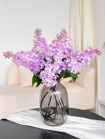 Flower Realm 1PC,27.5in/70cm,Artificial Lilac Flowers,Soft Silicone Material, Artificial Flowers For Vase Decor, Home Living Room Decoration, Wedding Decor, Valentine's Day ,Wedding Decor,Spring Decor, Gifts