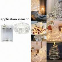 Lampu Hias Bertenaga Baterai AA, Ukuran 2m (20 LED), 3m (30 LED), 4m (40 LED), 5m (50 LED), Cocok untuk Pernikahan, Liburan, Kamar Tidur, Pesta, Suasana, Samping Tempat Tidur, Ruangan, Pencahayaan Dekoratif - Putih - View 3