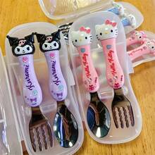 SANRIO Bộ thìa dĩa  đen dễ thương của  (2 chiếc/hộp), hình chú chó tai to hoạt hình dễ thương, thích hợp làm quà tặng sinh nhật, quà tốt nghiệp, dùng trong nhà hàng, nhà bếp, phụ kiện du lịch, v.v. (Không có bao bì carton) - Nhiều màu - Xem 13