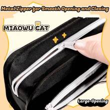 Large Capacity Pencil Case With Detachable Coin Purse - Kawaii Black Cat & Carbon Buddy Cartoon Design,Office & Daily Use - Wallet Pencil Case - View 7
