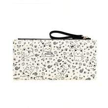 1个猫咪卡通印花长款钱包，带按扣和拉链，适合装硬币 - 多隔层零钱包/卡包 - 大容量零钱包 - 便携式卡包，女孩迷你钱包，小钱包，可爱钱包，情人节/新年礼物 - 多色-- - 查看 11