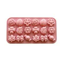 1/2pcs Flower Chocolate Mold, Silicone Ice Cube Tray, Daisy Candy Mold, Tulip Flower Mold, Bow Leaf Jelly Mold, Ice Mold Pudding Mold, Soap Mold, Cookie Mold, For Dessert Making - Multicolor - View 11
