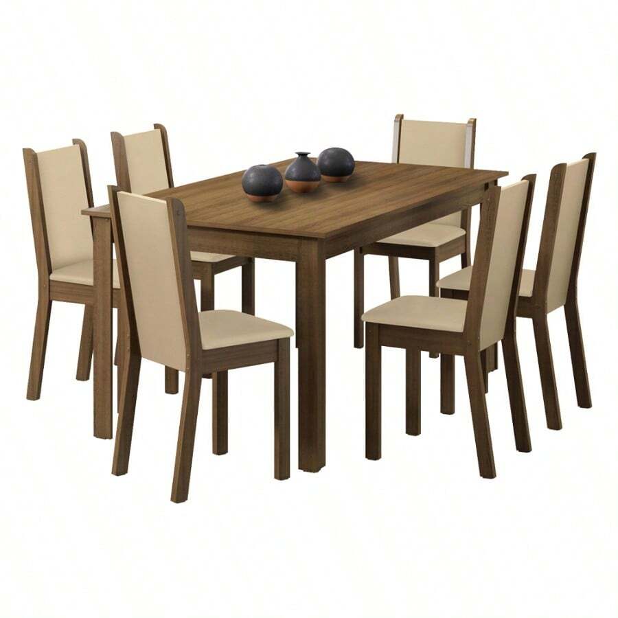 Juego de comedor con mesa y 4 sillas Madesa Bea MC - Beis - Ver 1