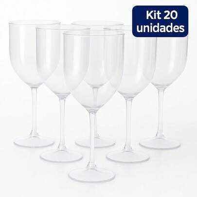 Kit 20 Taças Vinho/drink Acrilico Cristal Resistente 330ML  ENVIO IMEDIATO