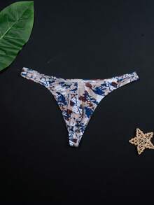 5件装男士内裤，男士柔软速干透气印花三角裤，时尚贴身丁字裤，新款简约舒适丁字裤 - 彩色 - 查看 5