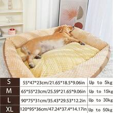 Cama de lujo para mascotas - Esterilla ovalada extra grande con base antideslizante, apta para mascotas domésticas: sin necesidad de montaje. Diseñada para perros pequeños, medianos y grandes, también apta para gatos. Artículos para mascotas, suministros para gatos, suministros para perros, artículos para el hogar, accesorios, nido, cesta, casa, ropa de cama - Marrón - Ver 2