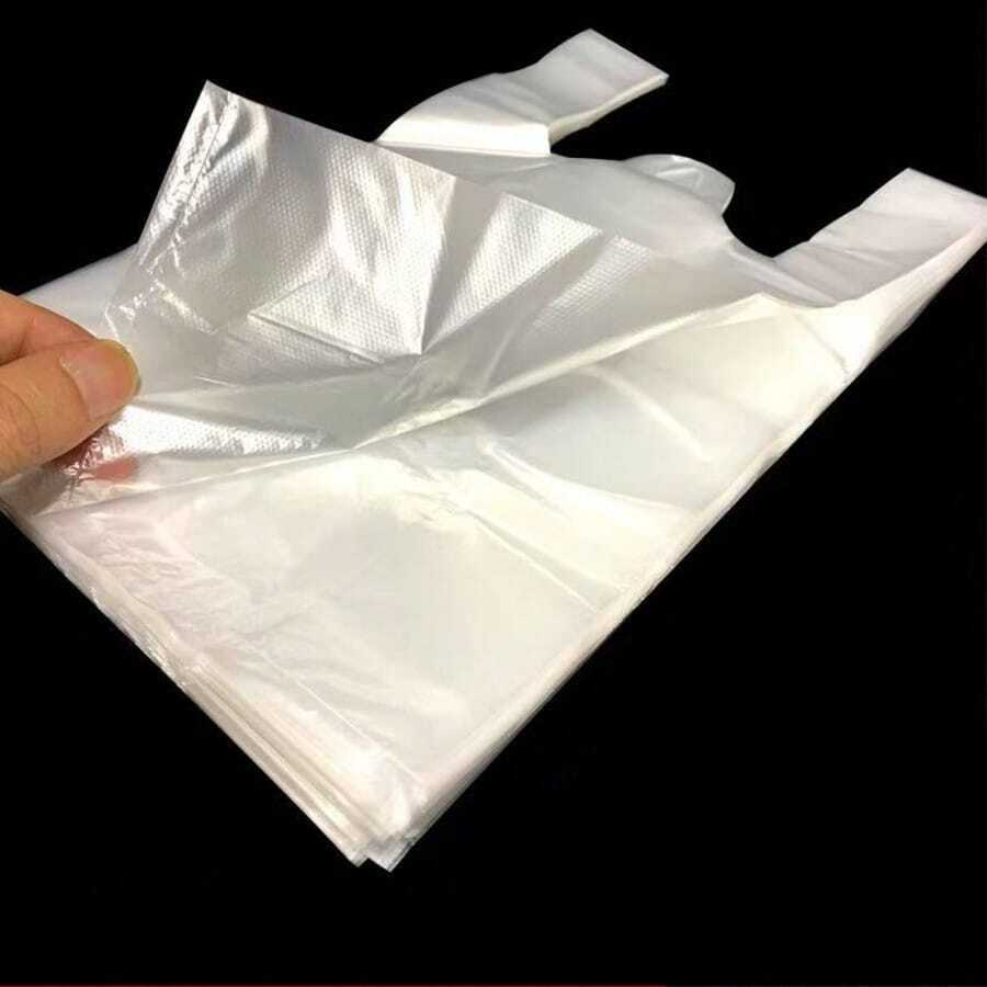 50 Bagged Garbage Bags, Plastic Grocery Bags (White, 40cm X 64cm), Plastic Bags, Medium-Sized Garbage Bags, Garbage Bags, Office Bags, Sturdy And Durable Garbage Bags, Reusable Bags - A (40x64cm = 50pcs) - View 1