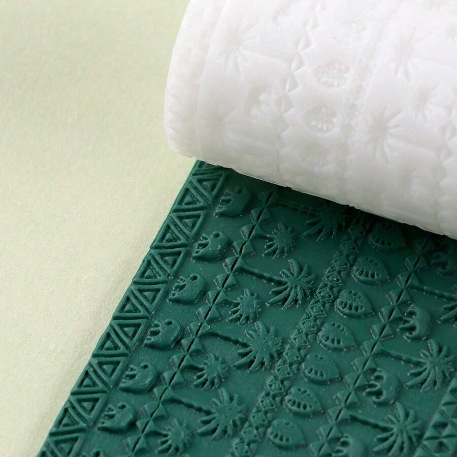 1 PC Retro Coconut Tree Elephant Pattern Polymer Clay Texture Roller, Polymer Clay Earring Making Roller - Very Suitable For Making Polymer Clay Texture Sheets - GL248 - View 1