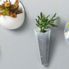 2个随机款式壁挂式水培花盆 - 塑料悬挂式花瓶带挂钩，室内植物墙面装饰容器，适用于绿萝和多肉植物，不含植物，挂钩随机发送 - 隨機 - 查看 3