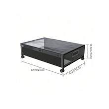 2pcs Under Bed Storage Containers Rolling Under Bed Drawer With Clear Window - Black - View 6