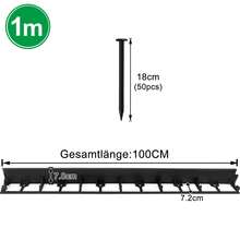Lawn Edging, Plastic Bed Edging, Mowing Edge, Garden Edging With 50 Ground Anchors, Garden Fence Paving Edging - 7.8cm-Haut - 查看 2