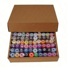 Bộ 50 cuộn chỉ may polyester, mỗi cuộn chỉ polyester thích hợp cho may tay hoặc may máy - Hoàn hảo cho các dự án may vá và thủ công tại nhà, dụng cụ thêu thùa, món quà lý tưởng cho các dịp lễ, đường may mượt mà, màu sắc tươi sáng, dành cho người đam mê thủ công (Đóng gói ngẫu nhiên) - Bộ A - Xem 2