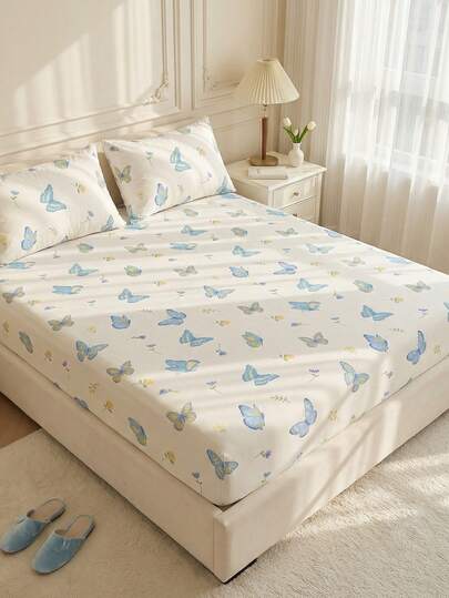 1-delat dra-på-lakan, sängtillbehör, hudvänligt överkast, mjukt och bekvämt, andningsbart och snyggt, heltäckande madrasskydd, finns i storlekarna twin, dubbel, king size, queen size, flera storlekar (kuddar och örngott ingår ej), kan användas året runt, maskintvättbar, rumsinredning