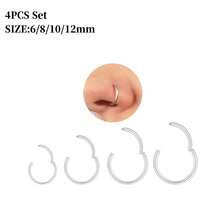 金鼻环 - 超细18号（6mm/8mm/10mm/12mm）鼻环 - 女士小巧18K镀金鼻部穿孔饰品 - 手工鼻环 - 可直接作为礼物赠送，适用于鼻孔、鼻中隔、耳软骨、耳廓、耳屏、耳廓、唇部、耳垂等部位的穿孔，316L不锈钢铰链式无缝耳环 - 彩色 - 查看 17