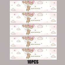 10/20张泰迪熊气球云朵矿泉水瓶贴纸，适合庆祝婴儿派对、百日庆典、生日派对、新生儿派对，卡通泰迪熊标签贴纸 - 貼紙 - 查看 10