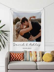 Customized Couple Gift, Personalized Photo Tapestry, Wedding Party Backdrop, Birthday Decor, Anniversary Photo Banner Gift, Gift For Her - Multicolor 10 - View 7
