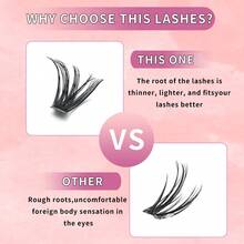 D Curl High Capacity Individual Eyelashes Book For Beginner, 10D20D30D40D50D60D80D Mix Style Dense Creling Segment Lashes Extension, DIY Makeup Beauty Fake Eyelash Books For Different Eye Makeup, Long Lasting Fluffy Thick Natural Look False Wispy Lash Suitable For Daily Outings, Travel, Photography, Gatherings, Weddings, And Makeup - D - View 4