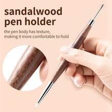 1 st nagelkonst snidningspenna dubbelhuvud silikonblomsnidningspenna justerbar limstift präglingspenna upphämtningspenna manikyrverktyg - Brun - Visa 9