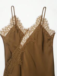 Model Terbaru Atasan Camisole Seksi dengan Hiasan Renda untuk Wanita, Cocok untuk Musim Panas. - Mustard Yellow - View 5