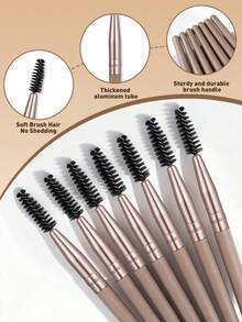 7件套便携式眉刷和睫毛刷 | 双用途螺旋梳化妆刷 - 彩色 - 查看 7