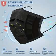 60pcs/40pcsINS-Style Face Masks Individually Wrapped Black Breathable Slimming Face Mask Unisex High-Appearance Fashion Mask For Trendsetters - Multicolor - View 5