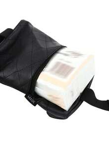 Pu Leather Car Tissue Storage Box, Pink Girl Bow Design, Princess Style Velvet Fabric Big Bow, Can Be Installed On The Car Sun Visor, Seat Back, Car Interior Accessories Multifunctional Storage Box, Can Also Be Used In Bedrooms, Living Rooms, Toilets, Bathrooms, Offices And Other Places, Convenient Storage, Multifunctional Tissue Storage Box, Soft Leather, Diamond-Shaped Tissue Box, Used For Tissue Rolls, Can Be Used As A Mother'S Day Gift - Multicolor - View 3