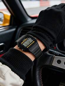 Casio 卡西欧男士运动休闲手表，计时功能，圆形表盘，硅胶表带，石英机芯，适合日常运动和户外街头风格佩戴，可作为圣诞礼物、男士配饰和生日礼物，满足男士的各种爱好。 - 黃色 黑色 - 查看 4