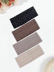 Bộ 4 chiếc băng đô đính đá đơn giản, đa năng, màu trơn, kiểu dáng thường ngày dành cho nữ, phụ kiện tóc thời trang thanh lịch. - Nhiều màu - Xem 9