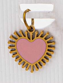 1 Pc 18K Gold Stainless Steel Heart Flower Charm Necklace, Stainless Steel Chain Carabiner Lock Pendant Necklaces With Interchangeable Charms, DIY Charm Jewelry - Multicolor - View 13