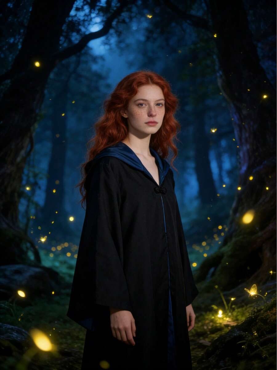 A Magic Wizard Cloak, Unisex Hooded Cloak Suitable For Role-Playing And School Activities, Authentic Wizard/Witch Robe, Advanced Fantasy Costume With Adjustable Hat, Neutral Magic Cloak, Adult Wizard Hooded Cloak Set, Anime Exhibition Role-Playing Costume - Multicolor - View 1