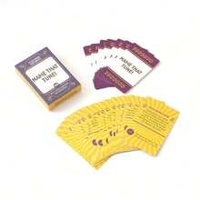 1 pieza "The Song!" Juego de cartas - 50 preguntas y desafíos musicales, juego de trivia musical - Adecuado para noche de juegos en familia, entretenimiento para fiestas después de la cena, trivia y desafíos musicales, cartas púrpuras con detalles dorados, adecuado para noche de juegos y reuniones sociales, sin necesidad de teléfono, cartas de papel, cartulina de alta calidad, juego interactivo, cartas de juego coloridas, juego de cartas clásico - Multicolor - Ver 4