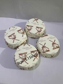 50pcs/100pcs Windmill Round Cake Paper Cups, Heat-Resistant Dessert Paper Cake Liners, Suitable For Wedding, Birthday, Party - Multicolor - View 4
