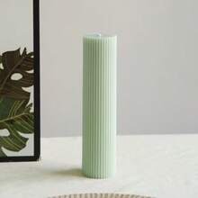 Bộ 1 nến hình trụ lượn sóng, rộng 3" x cao 4", 6", 8", nến trụ lớn làm từ sáp đậu nành, có mùi thơm, trang trí nhà cửa hiện đại, thanh lịch, thích hợp cho phòng tắm, phòng khách (màu xanh nhạt) - Nhiều màu - Xem 9