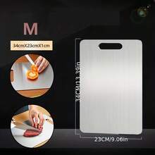 3pcs Stainless Steel Cutting Board Set, Double-Sided Chopping Board, Hygienic & Durable Non-Stick Cutting Board For Meat, Vegetables, Fruits - Silver - View 11