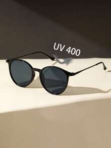 1PC Women Plastic Retro Classic Round UV Protection Sunglasses For Hiking Vacation Accessories Beach Accessories For Women Sun Glasses Sunglasses Shades Basics And Suit For Sweater Jeans Sweatpants Hoodie Jackets Dress And Long Sleeve Shirt Fashionable Shade Elegant Outfit Family Outings Travel Vacation Holiday For Summer Beach Vacation,Outdoor,Travel - Grey - View 3