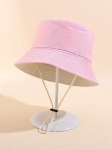 1pc 1-3 Years Old Toddler Reversible Bucket Hat, Soft Breathable Adjustable Drawstring Wide Brim Sun Hat, Suitable For Daily Outdoor Beach - 1PC - View 10