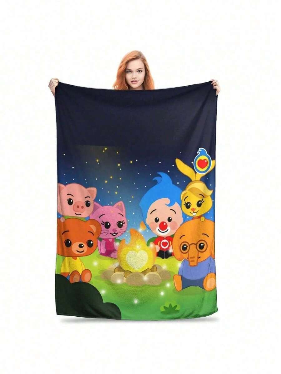 Manta Linda De Dibujos Animados P-Plim (38) Super Cálida, Manta De Felpa Novedosa Para Sofá, Silla, Edredón De Franela, Cubrecama - Black - View 1