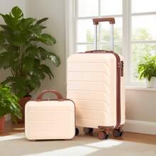 14-Inch/19-Inch Double-Piece ABS Rotating Shell Cover With Combination Lock And 14-Inch Decoration Pack (Beige) - Beige - View 5