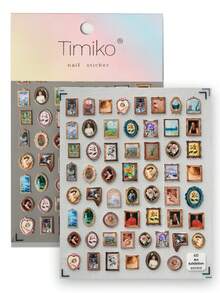 Bộ sticker dán móng tay phong cách triển lãm bảo tàng nghệ thuật cổ điển, sang trọng, mang đậm không gian nghệ thuật, bao gồm nhiều yếu tố tranh vẽ nổi tiếng thế giới được đóng khung theo phong cách retro, như chân dung, phong cảnh, hoa lá, phù hợp cho việc tự làm móng cá nhân và sử dụng trong các tiệm nail. - Nhiều màu - Xem 6