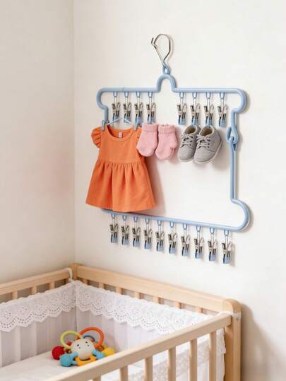 1 adet Ayarlanabilir Klipsli Düzenleyici Raf, Çocuk Şapka Saklama, Bebek Önlüğü Askısı, Havlu ve Çorap Klipsi, Ev Eşyası Saklama Rafı