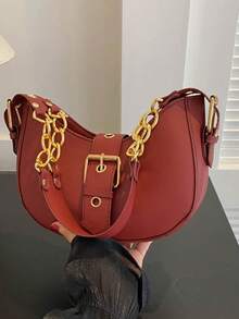 新款时尚简约单肩手提包，个性化INS风时尚腋下包，优雅新月形女士包 - 彩色 - 查看 3