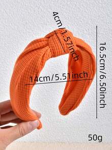 Women's Orange Solid Color Waffle Headband, Stylish And Versatile For Everyday Wear. Lightweight And Comfortable, Soft Material Keeps Hair Secure Without Slipping. Perfect For Casual Outfits, Daily Commute, Dates, Or Party Looks. Classic Hair Hoop Design Easily Matches T-Shirts, Dresses, Shirts, Or Casual Wear, Adding A  And Playful Touch. Fashionable Hair Accessory, Ideal As Daily Wear Or Creative Gift To Elevate Any Outfit. - Màu Hồng Tươi - Xem 5