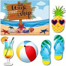 6 Stück große magnetische Kreuzfahrtschiff Tür Magnete - nautisches Anker und Strand Thema Gummi Aufkleber für Kabinentüren, Bootsdekoration, Kühlschrank - Kreuzfahrtschiff Dekoration - 6Pcs - Übersicht 9