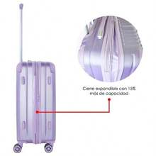 ROYAL Maleta ANDERMATT, Mediana 24u201D, rgida ABS, expandible, candado de  Morado - Morado - Ver 5