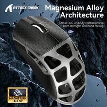 Chuột chơi game không dây siêu nhẹ ATTACK SHARK R3 46g bằng hợp kim magie, kết nối Bluetooth/2.4Ghz/có dây, tốc độ phản hồi không dây 8000Hz, cảm biến quang học PAW3395 26K DPI, chuột lập trình được dành cho Windows/PC/Game thủ - Màu đen/trắng/xám/tím & băng dính chống trượt - Nhiều màu - Xem 11