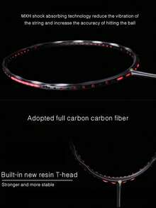 ALPSPORT V5 PRO Full Carbon Badminton Racket - Ultralight 5U Wave-Shaped Aerodynamic Frame, Offensive And Defensive Balanced, Pre-Strung With Grip Tape, 22-30lb Tension (Default 24lb) - Professional Competition & Training Racket - Multicolor - View 6