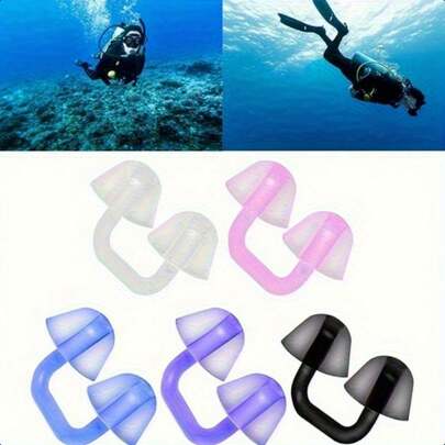 Silicone Snorkel Nose Clip For Deep Diving, Anti-Choking Silicone Snorkel Breathing Tube For Snorkeling Swimming Nose Clip Bionic U-Shaped Airway Diving Accessory Pressure-Resistant Anti-Slip Swimming Training Nose Protector