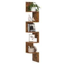 VASAGLE Corner Shelf, 5-Tier Floating Wall Shelf With Zigzag Design, Bookcase, Rustic Brown ULBC72BX - Rust Brown - View 11