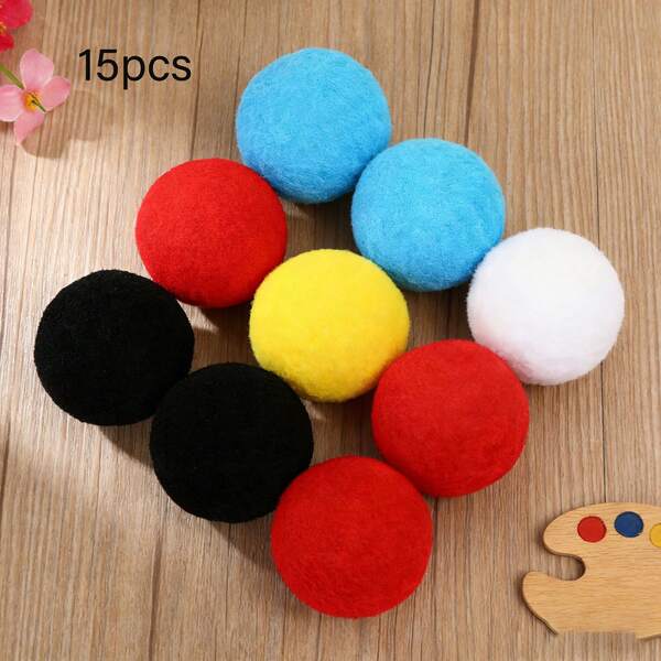 15/50pcs 5cm Large Multicolor Fluffy Pom Poms - Oversized Fuzzy Handmade Decorative Balls For DIY, Home Decor, Crafting
